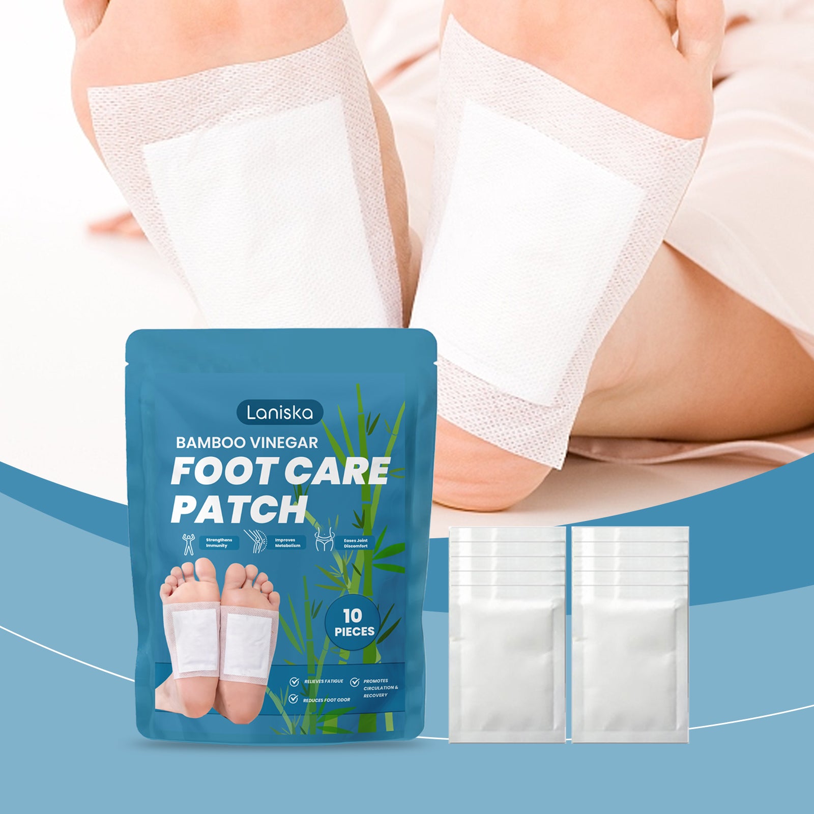 Laniska Bamboo Vinegar Foot Patches (10 Pcs)
