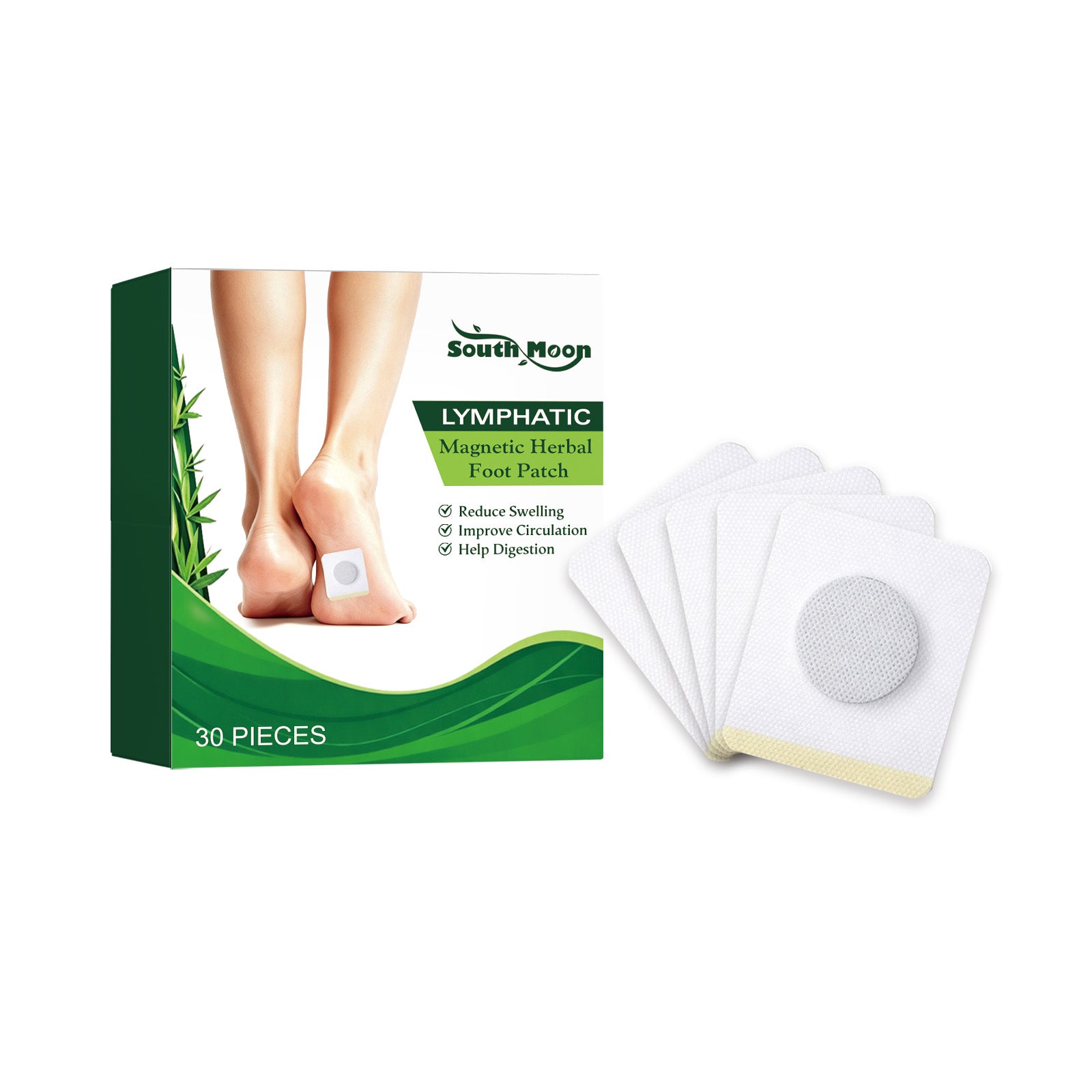 South Moon Lymphatic Drainage Magnetic Herbal Body Patch - 30 Pieces