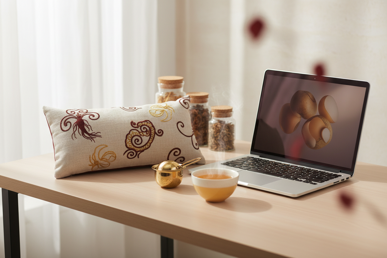 中医脉枕与笔记本电脑