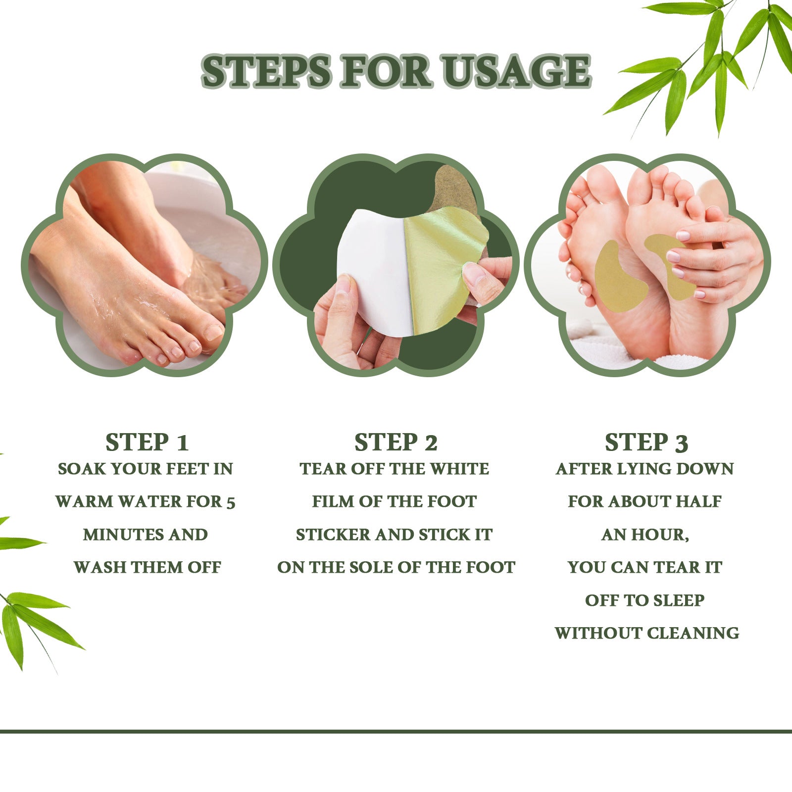 South Moon 12 Pcs Ginger Bamboo Cleansing Foot Patches