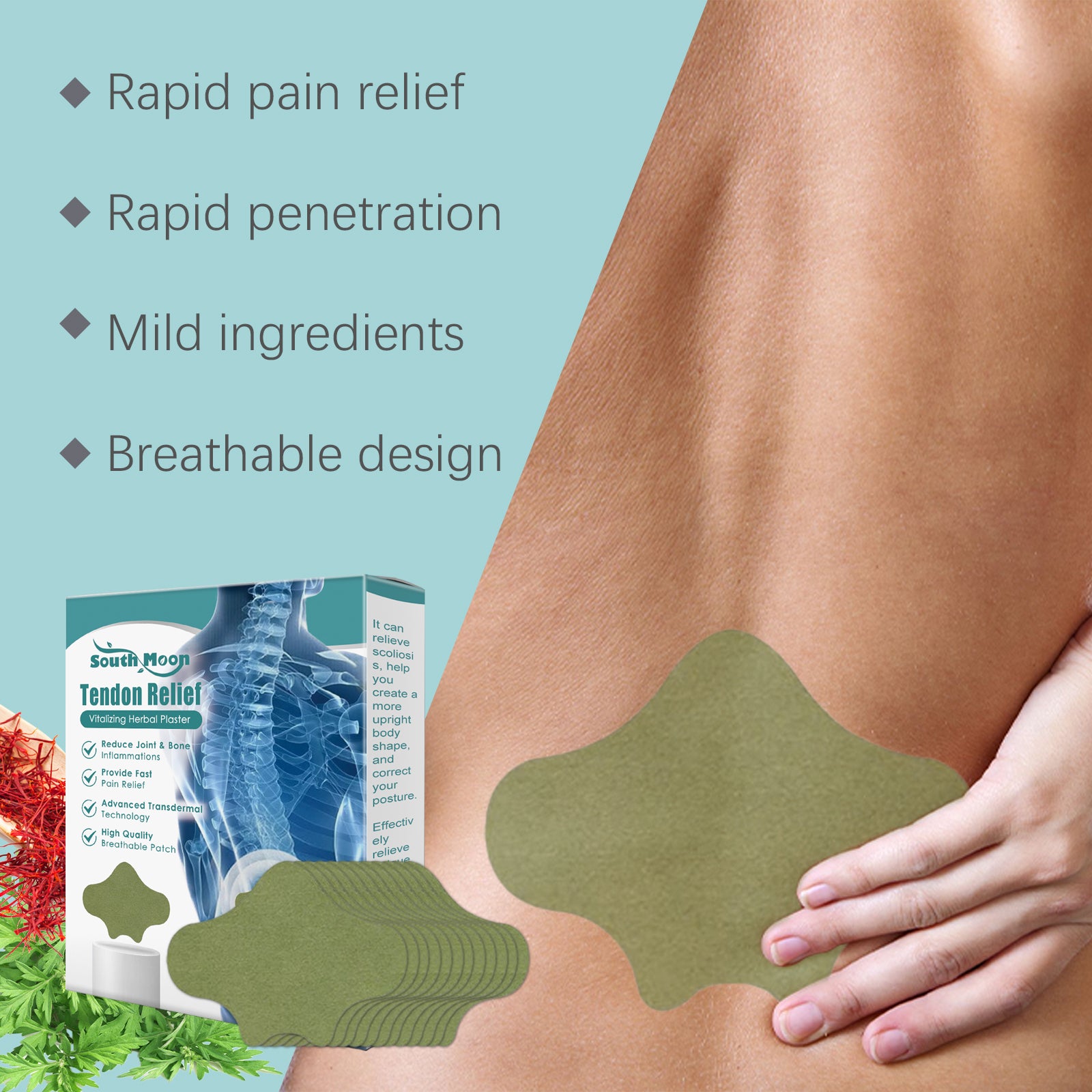 South Moon Lymphatic Drainage Magnetic Herbal Body Patch (30 Pcs)
