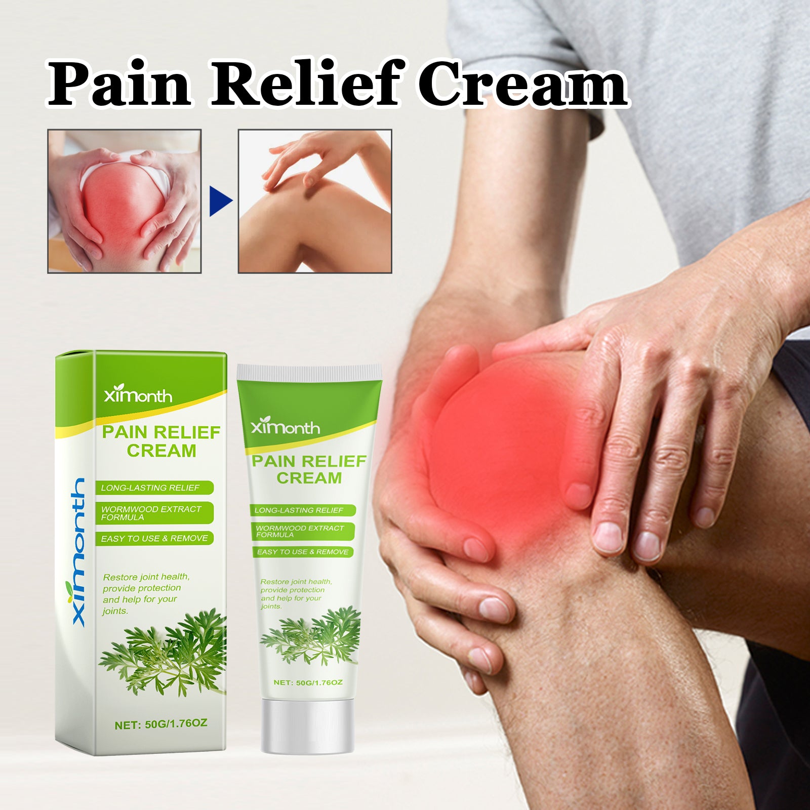 Ximonth Wormwood Pain Relief Cream for Joint & Muscle Discomfort (50g)