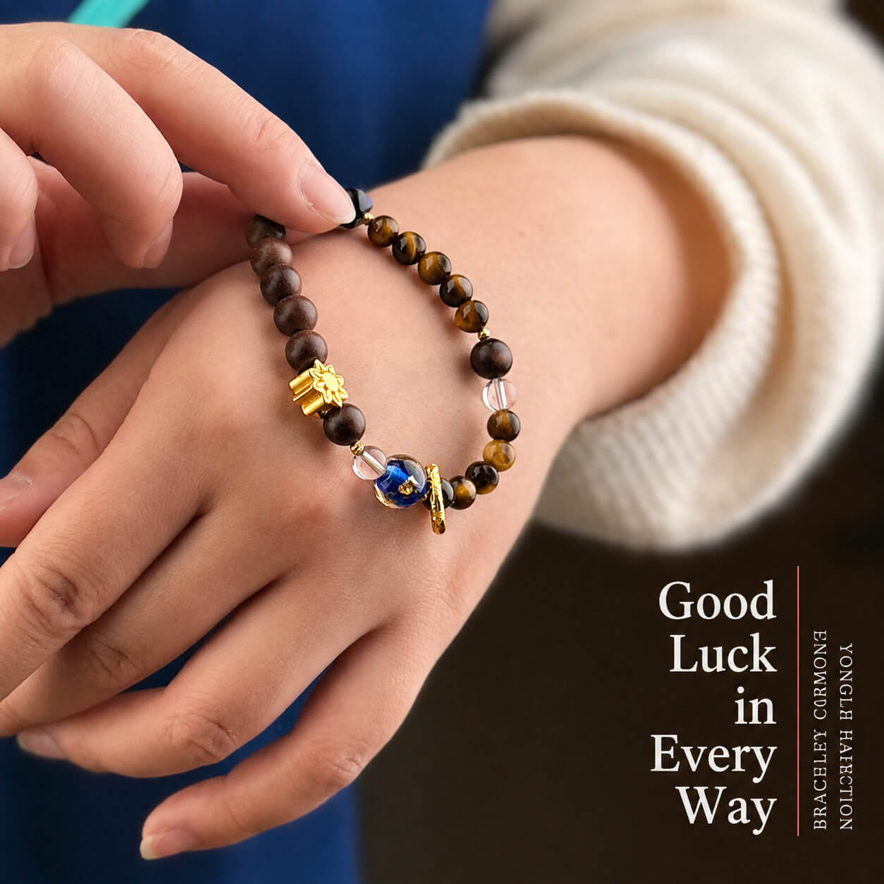 Yongle scented bead bracelets with natural gemstones, amber, sandalwood, and traditional Chinese-inspired designs